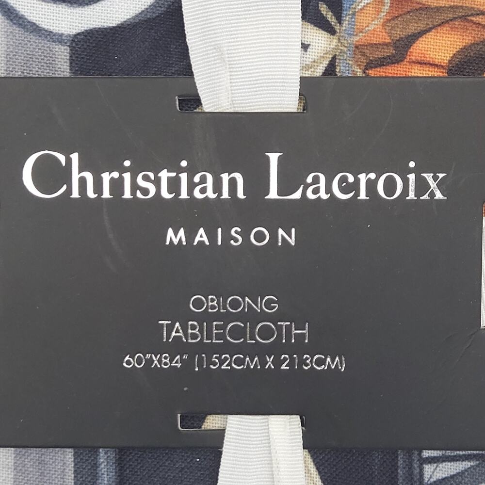 Christian Lacroix Halloween Tablecloth Oblong Skeleton Gothic Pumpkin 60x84 - Picture 7 of 9